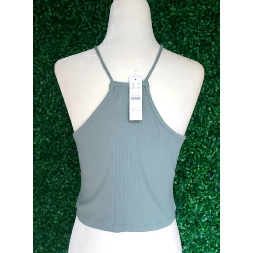 41. J.Crew Vintage rib cropped halter tank
